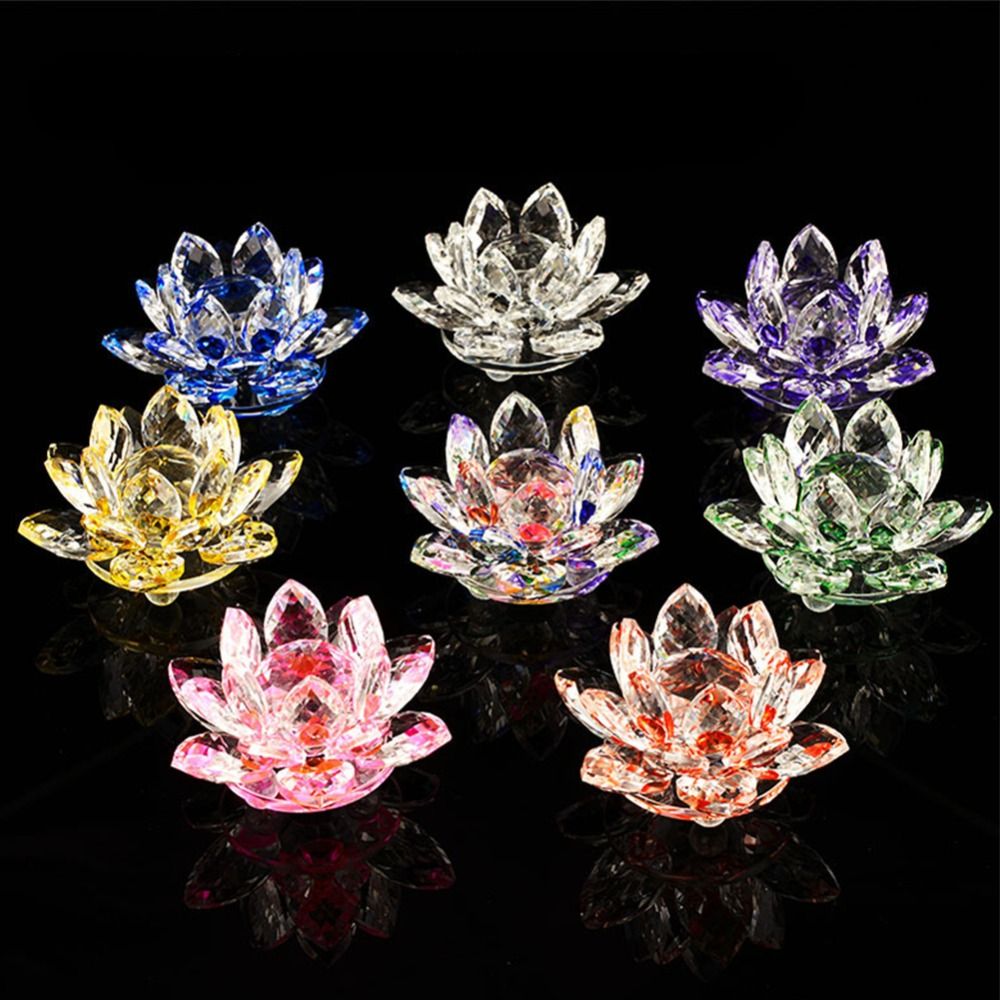 Paper Weight Crystal - Figurine de fleur de Lotus en