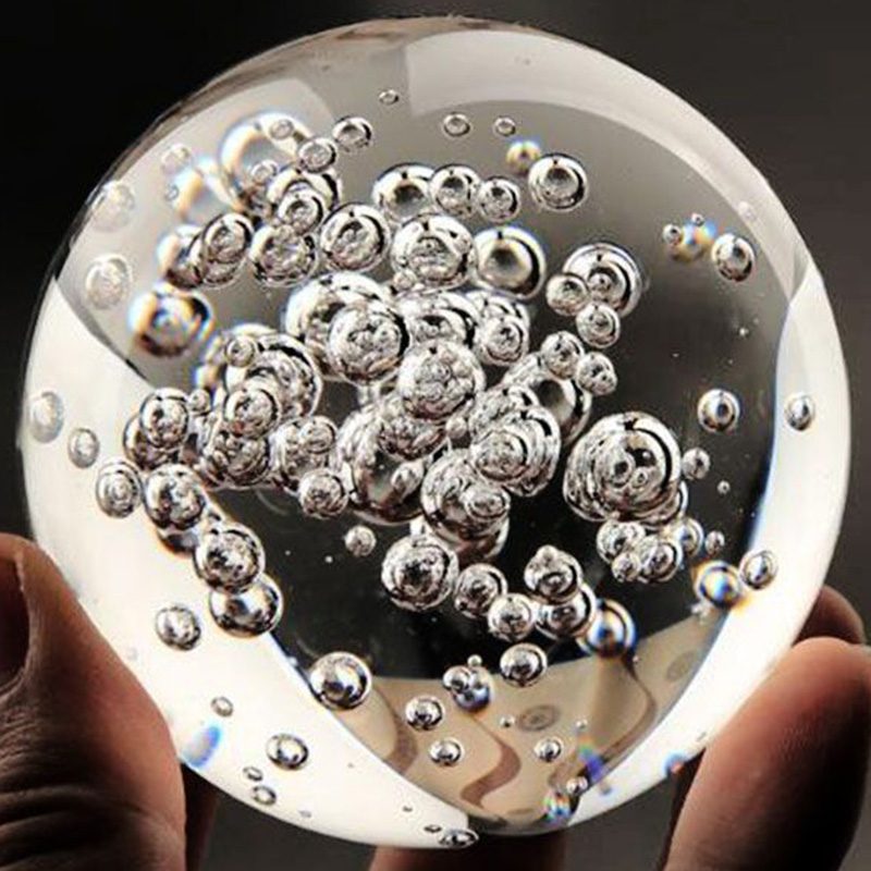 Paper Weight Crystal - Boule de cristal à bulles transparentes,