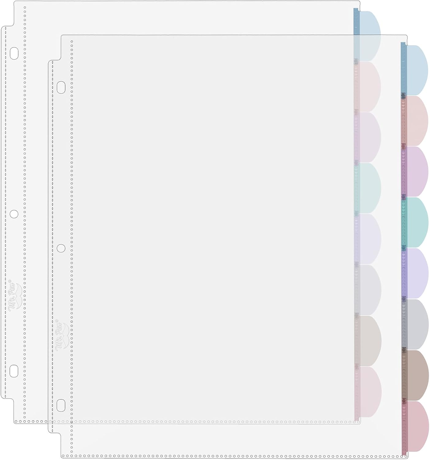 Tab Divider A4 - Protège-feuilles transparents A4 avec languettes, 8