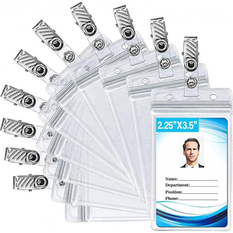 Index Card Holder - Porte-carte d'identité avec clip métallique –