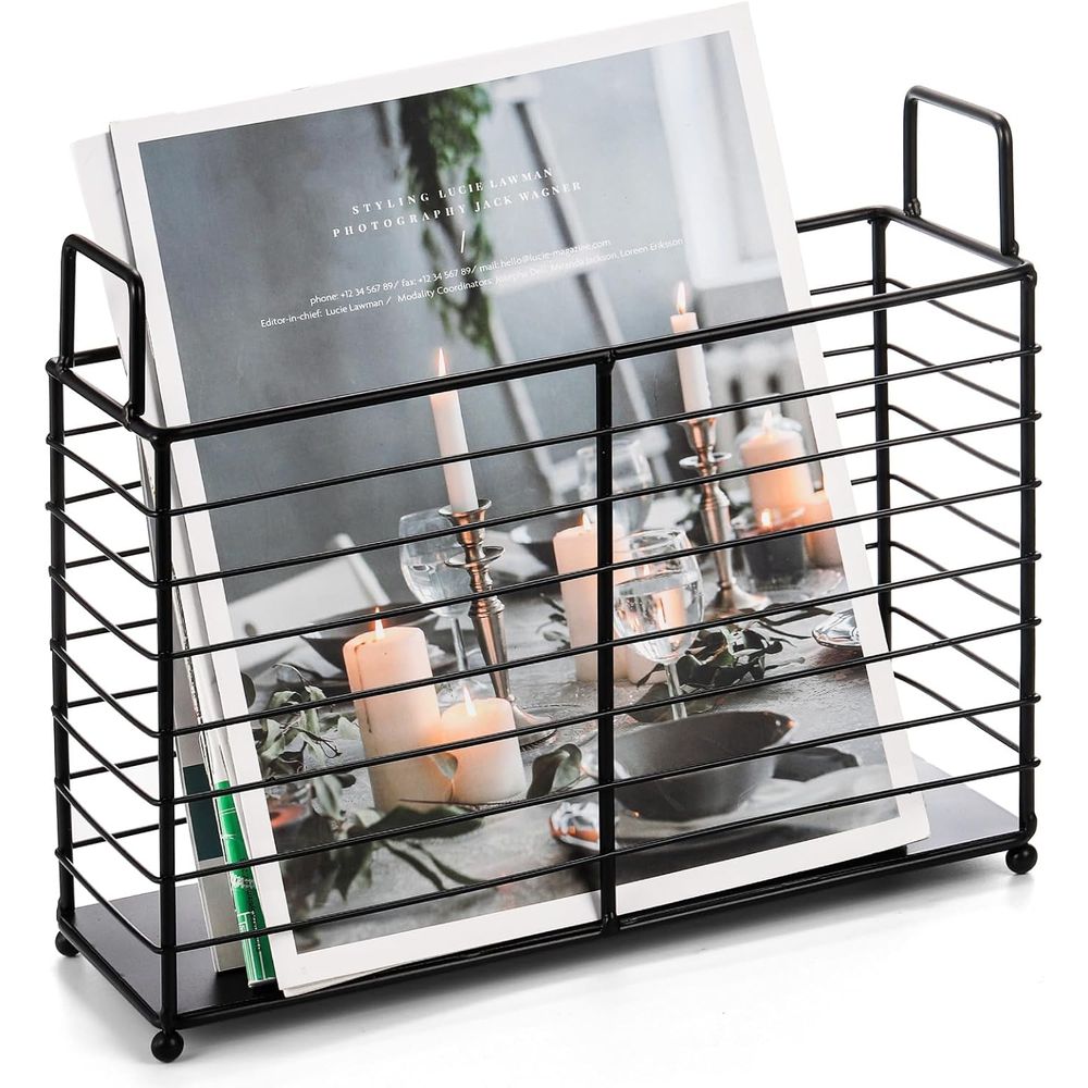 Magazine Holder Rack - Porte-revues en métal, panier de rangement