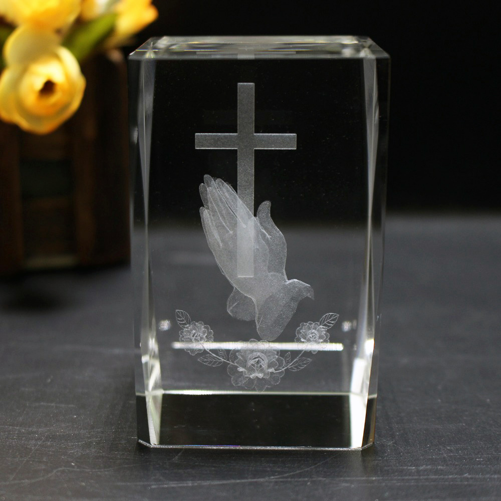 Paper Weight Crystal - Cube religieux en cristal Laser 3D,