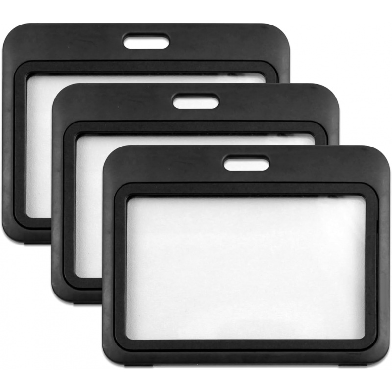 Index Card Holder - Lot de 3 porte-badges horizontaux en