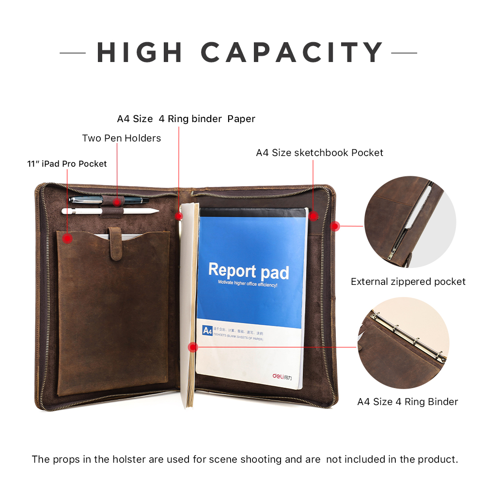 Portefeuille d'affaires en cui - Binder A4 Lever avis et prix