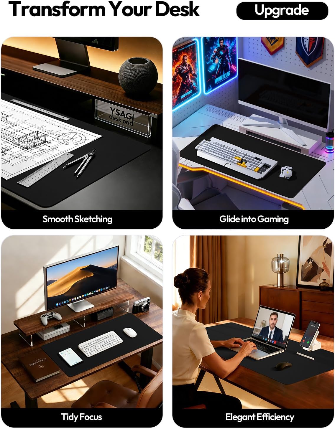 Grand tapis de bureau en cuir  - Leather Desk Pad avis et prix
