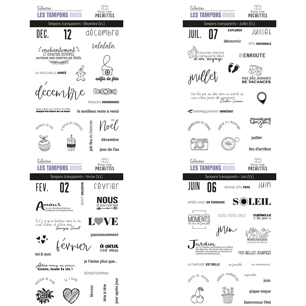 Ensemble de tampons transparen - Rubber Date Stamp avis et prix